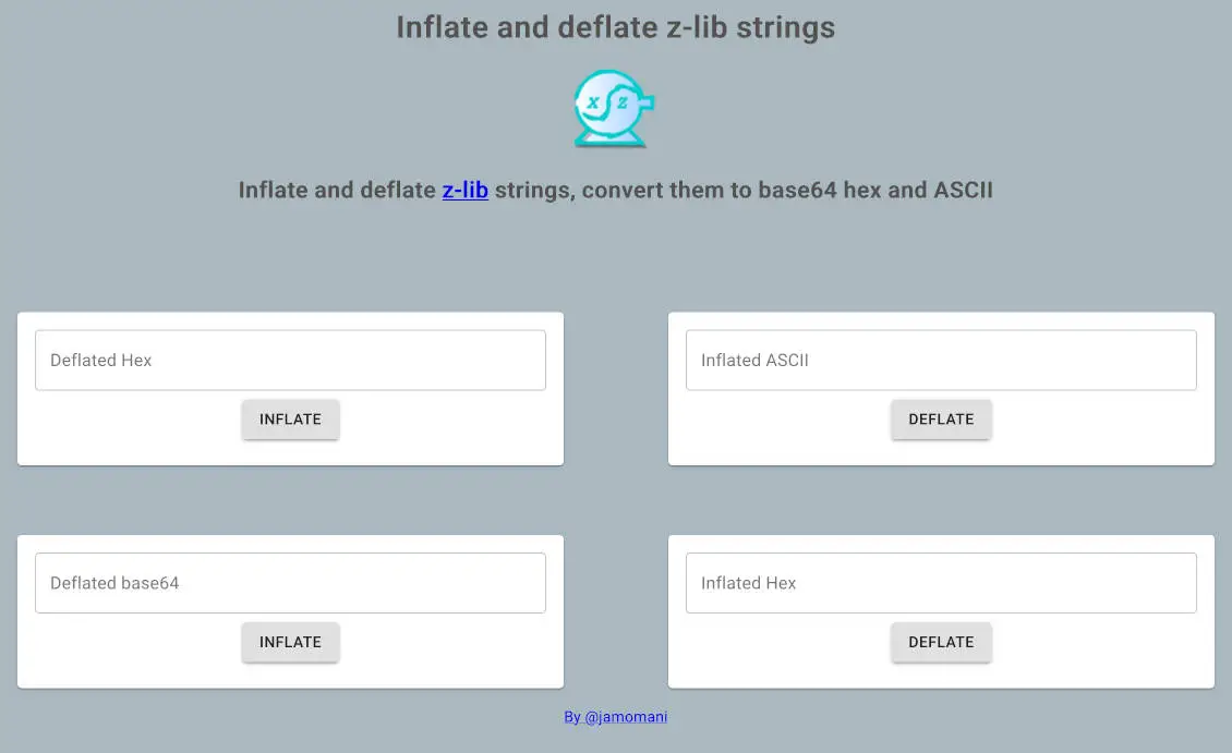 Screenshot from Zlib Pump homepage